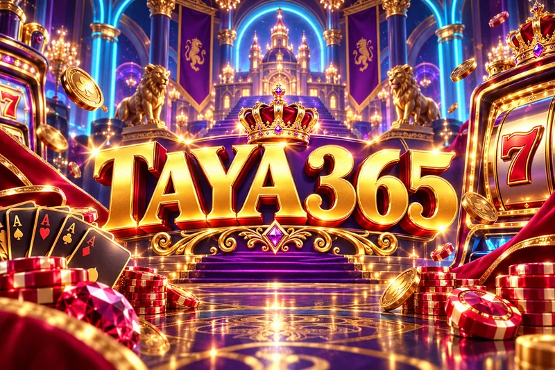 taya365 brand artwork in a gold and jewel casino scene — original concept illustration